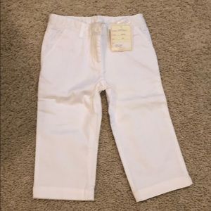 Girl’s E-Land White Capri Cotton Pants